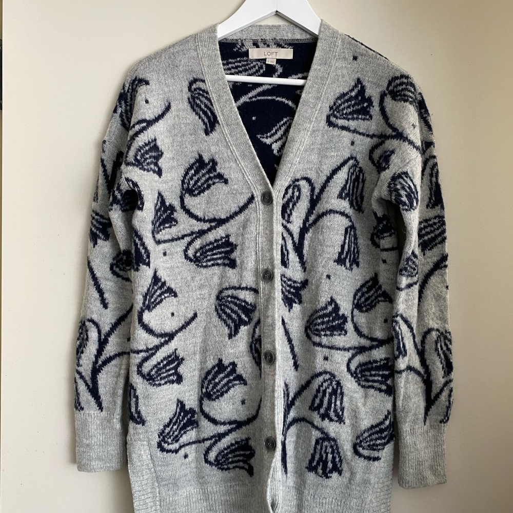 LOFT V-Neck Button Down Cardigan